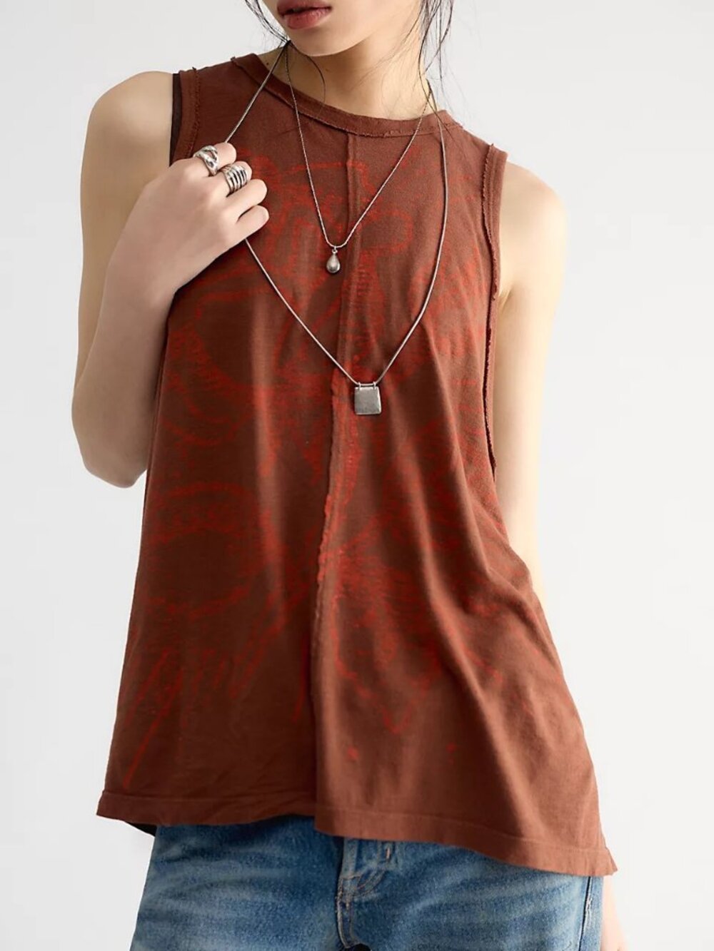 Horizon Graphic Muscle Tank RUST ROSE RETAIL $68 XL NWT
